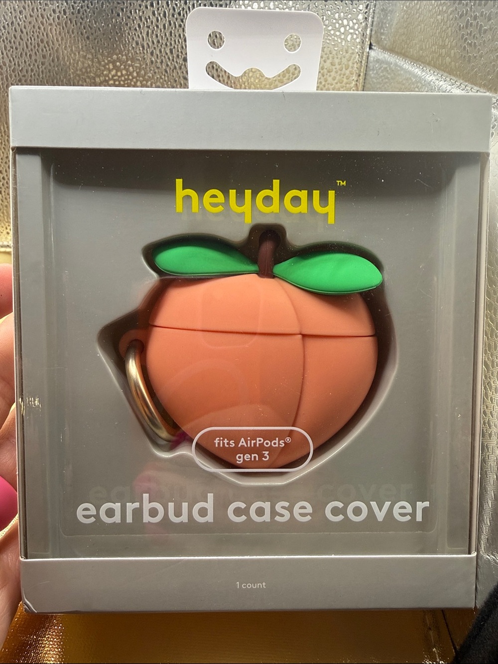 heyday Peach-Shaped AirPods Gen 3 Case Cover with Green Leaves
